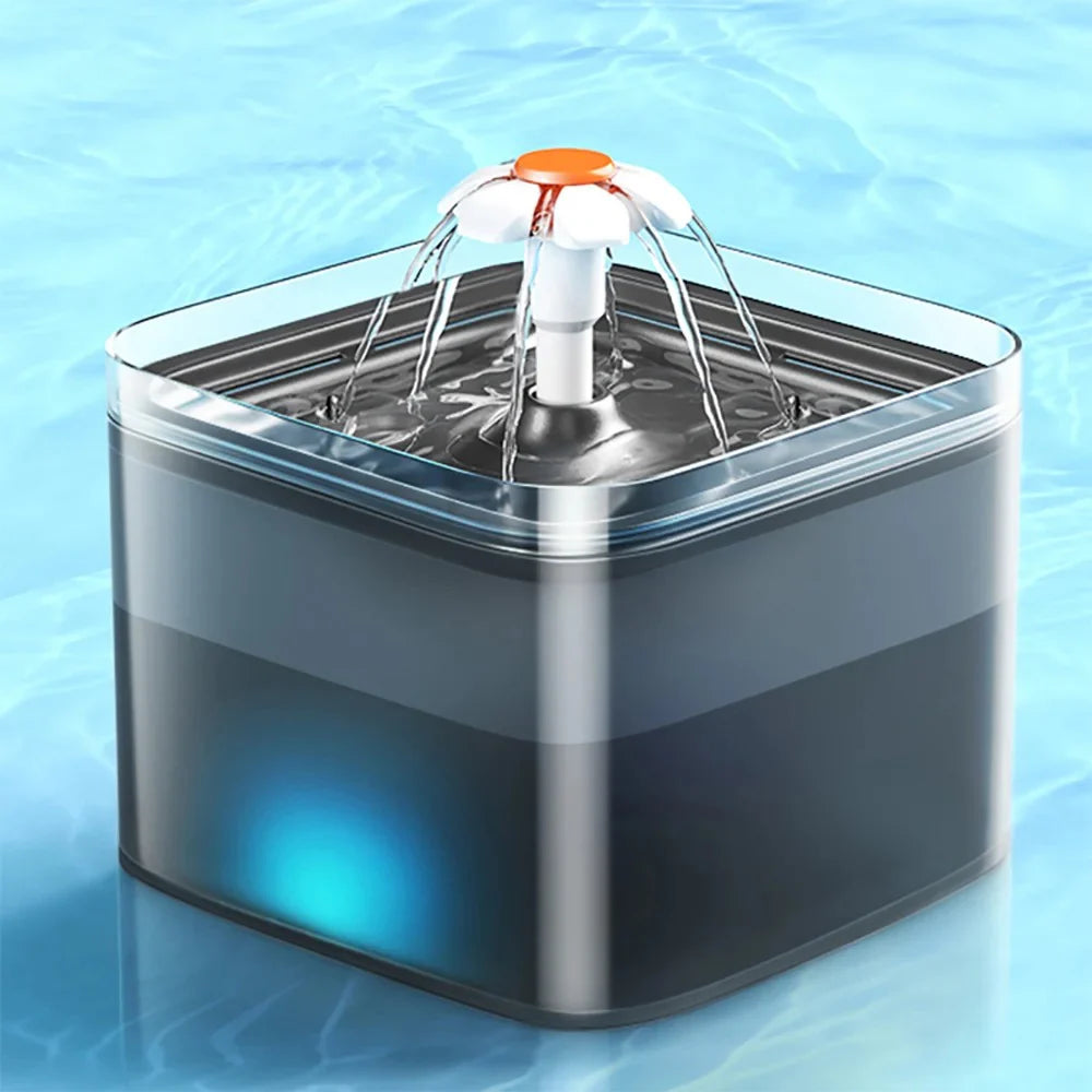 Automatic Cats and Dogs Water Fountain with LED Lighting USB Pet Water Dispenser with Recirculate Filtring