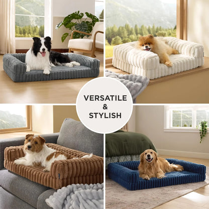 Orthopedic, Waterproof Memory Foam XL Pet Bed with Washable Removable Corduroy Cover, Blue