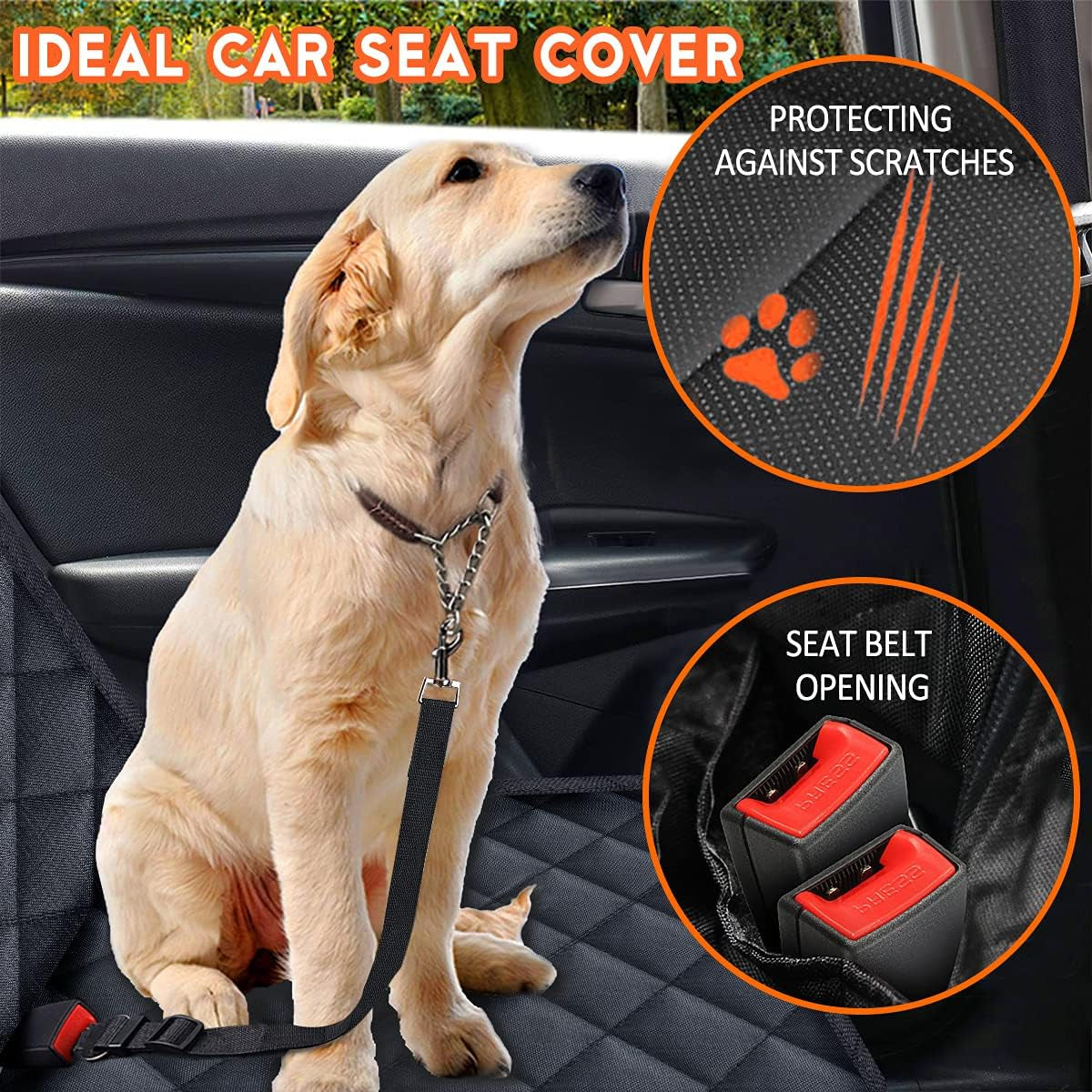 Dog Car Seat Cover - Waterproof Bench Car Seat Cover