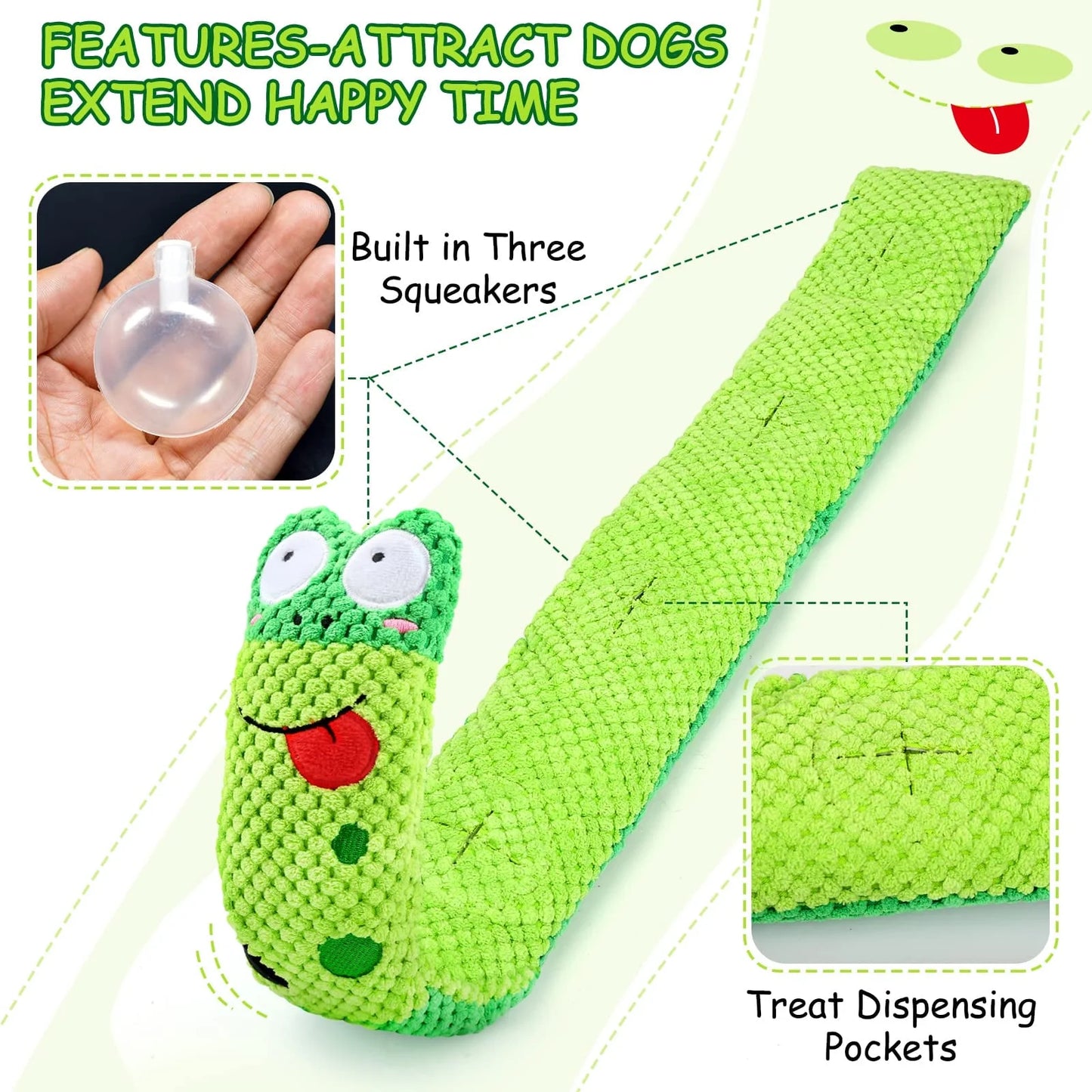 Squeaky Snail Dog Toy Suitable for Small Medium and Large Dogs