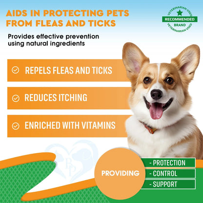 Oral Flea & Tick Prevention for Dogs and Cats - Natural Flea Control  & Treatment for Small and Large Dogs 