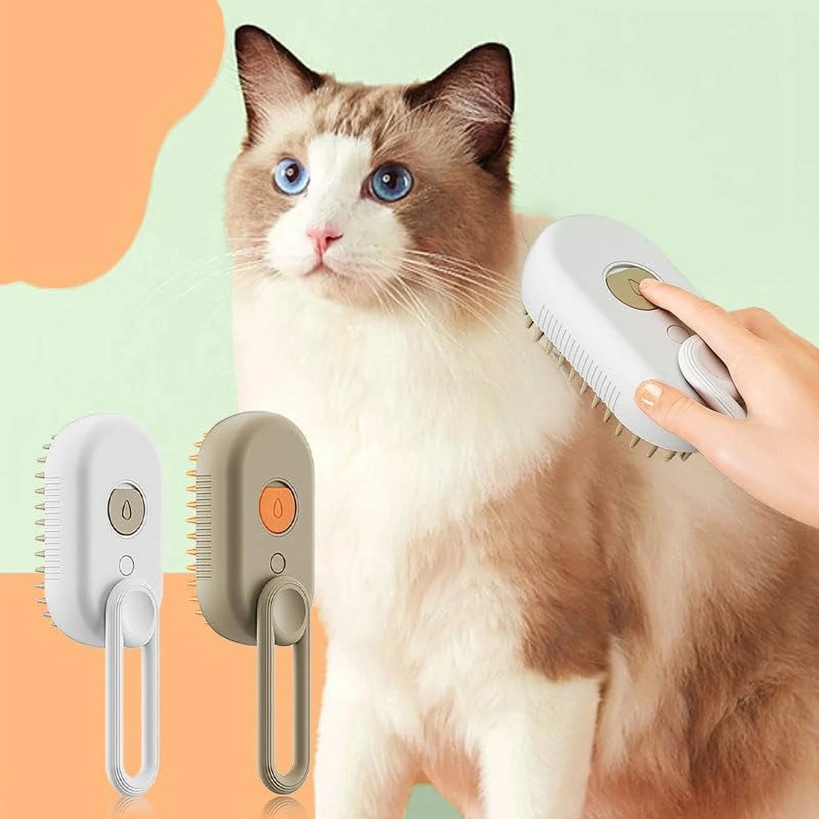 Cat Steam Brush, 3-in-1 Self Cleaning Steamy Pet Brush 