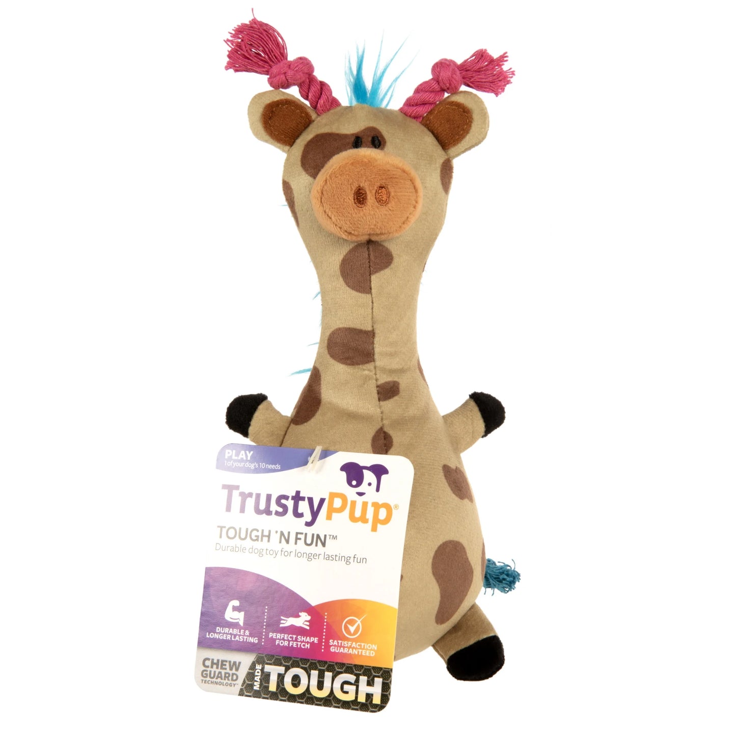 Tough 'N Fun Long Neck Giraffe Squeaky  Dog Toy