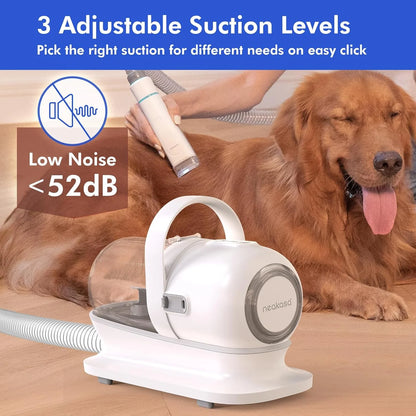 Pro Dog Grooming Kit with Vacuum, 5-In-1 Low-Noise Pet Clippers & Deshedding Brush