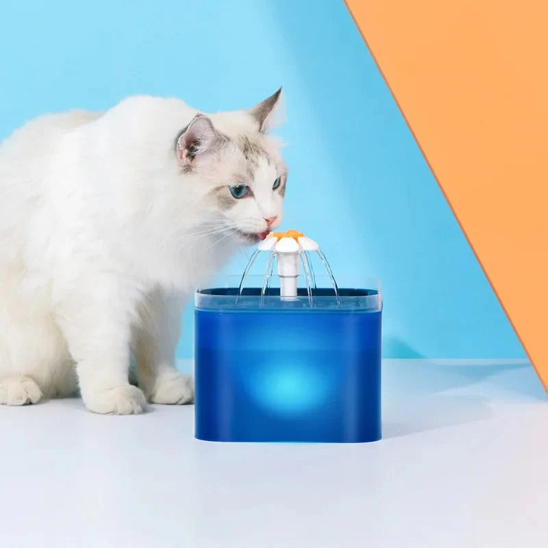 Automatic Cats and Dogs Water Fountain with LED Lighting USB Pet Water Dispenser with Recirculate Filtring