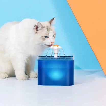 Automatic Cats and Dogs Water Fountain with LED Lighting USB Pet Water Dispenser with Recirculate Filtring