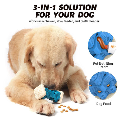 Interactive Dog Enrichment Toy for Aggressive Chewers - Blue