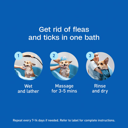 Flea & Tick Cleansing Shampoo for Dogs, Cats, Puppies & Kittens - 12 Fl Oz