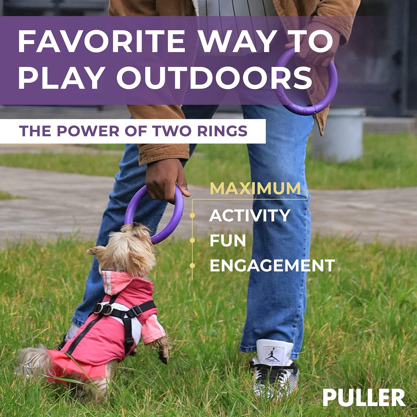 Outdoor Ring Toys - 2 Rings for Small Dogs Purple