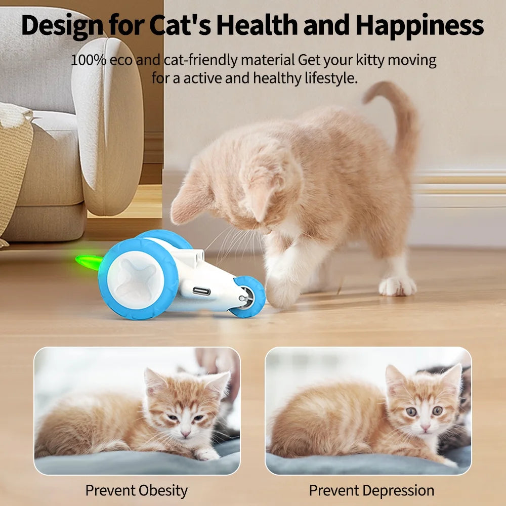 Kitten Interactive Electronic Moving Toy Mouse - Rechargeable Blue/White