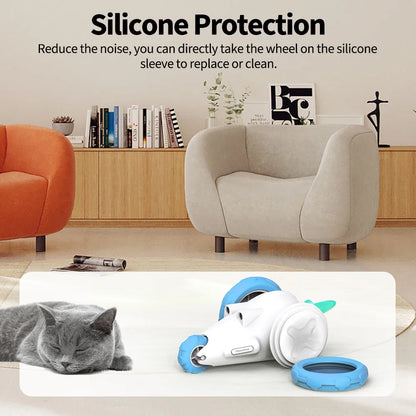 Kitten Interactive Electronic Moving Toy Mouse - Rechargeable Blue/White
