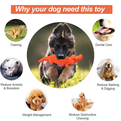 Chew Crocodile Toy - Teeth Cleaning for Medium, Large Dogs