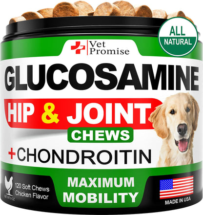 Glucosamine Hip and Joint Supplement for Dogs - 120 Mobility Chews