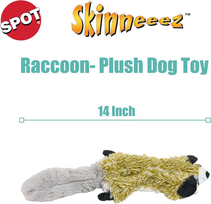Skinneeez Raccoon 14 Inch Stuffing-Free Plush Dog Toy 