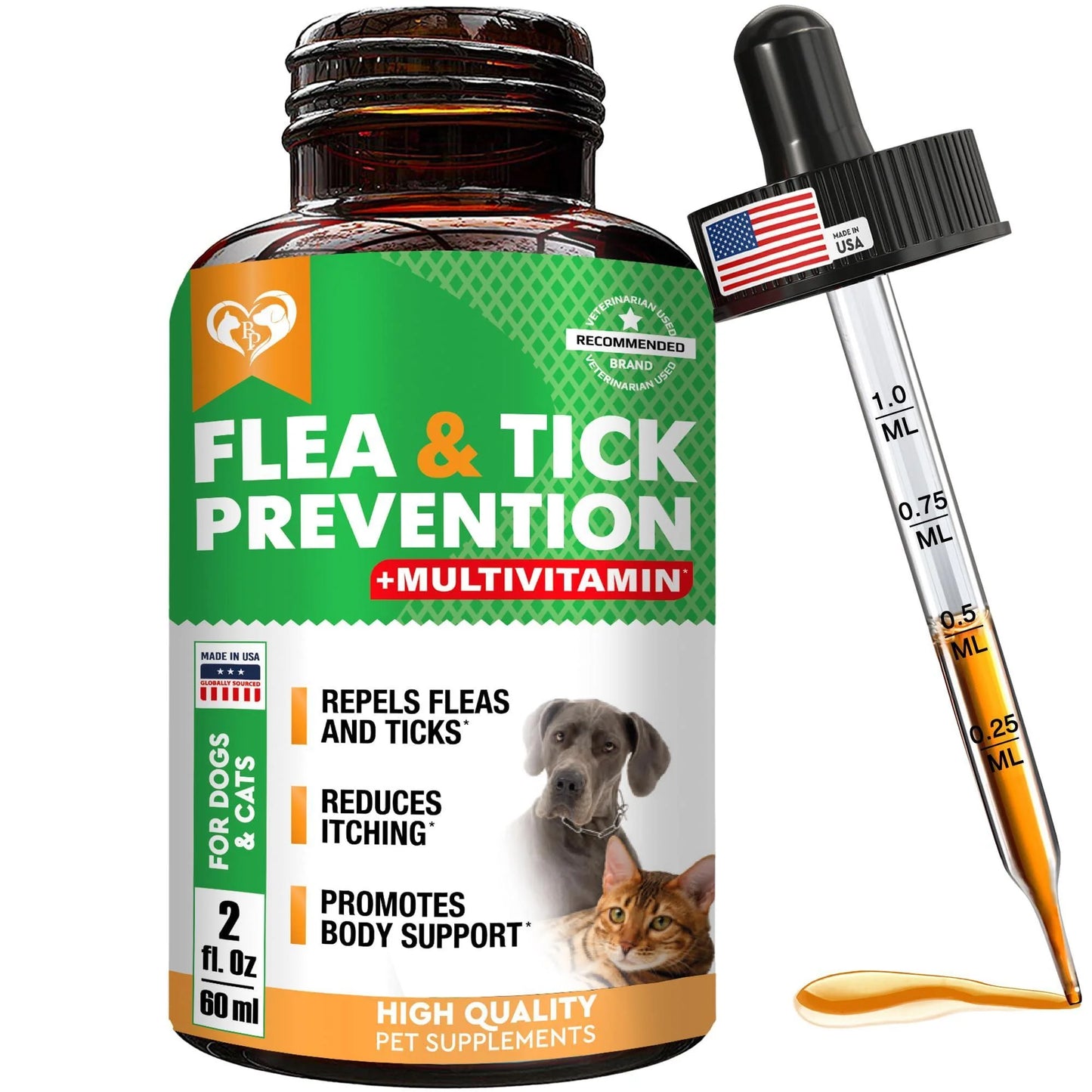 Oral Flea & Tick Prevention for Dogs and Cats - Natural Flea Control  & Treatment for Small and Large Dogs 