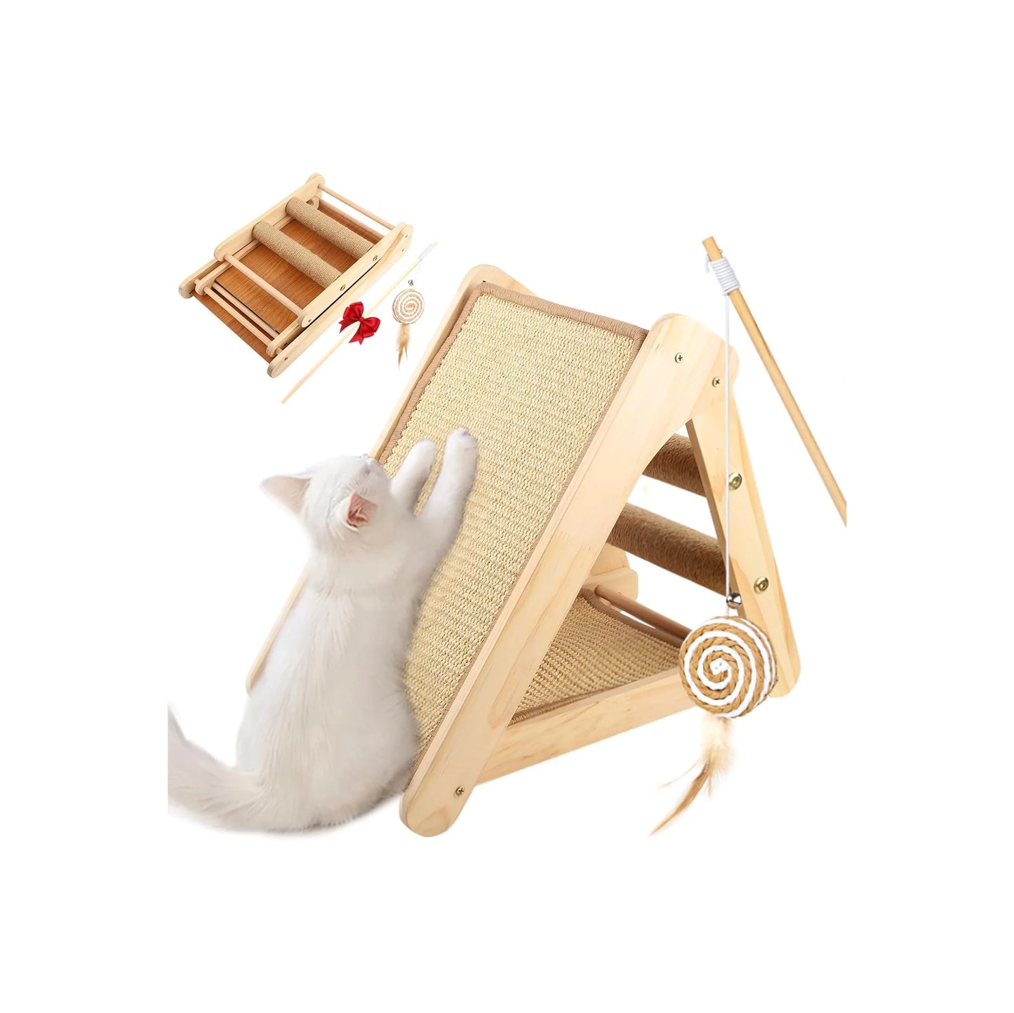 Cat Scratching Ramp for Indoor with Cat Teaser