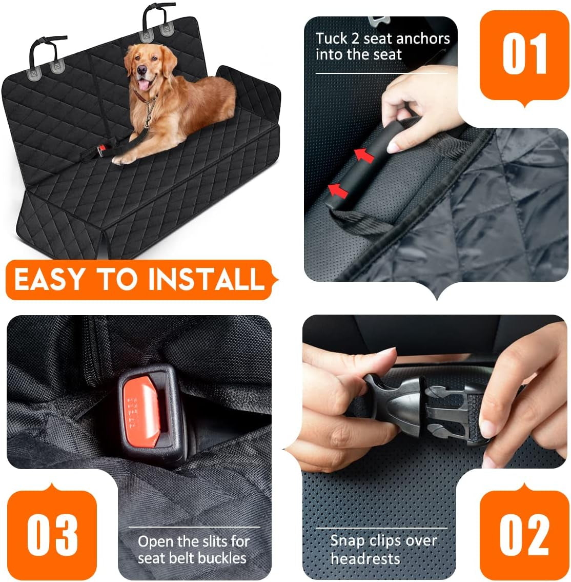 Dog Car Seat Cover - Waterproof Bench Car Seat Cover