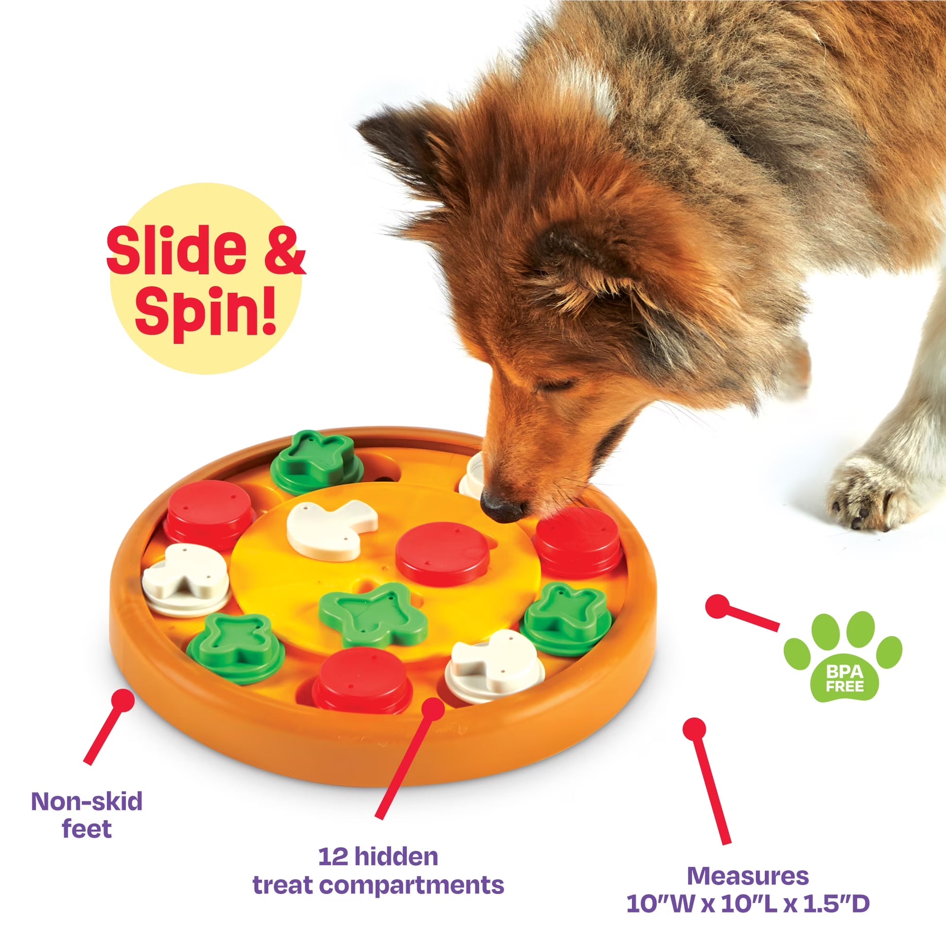Pizza Party! Dog Toy Treat Puzzle