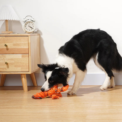 Larry Lobster Dog Toy, Squeaky Dog Plush Toy with Crinkle Paper 