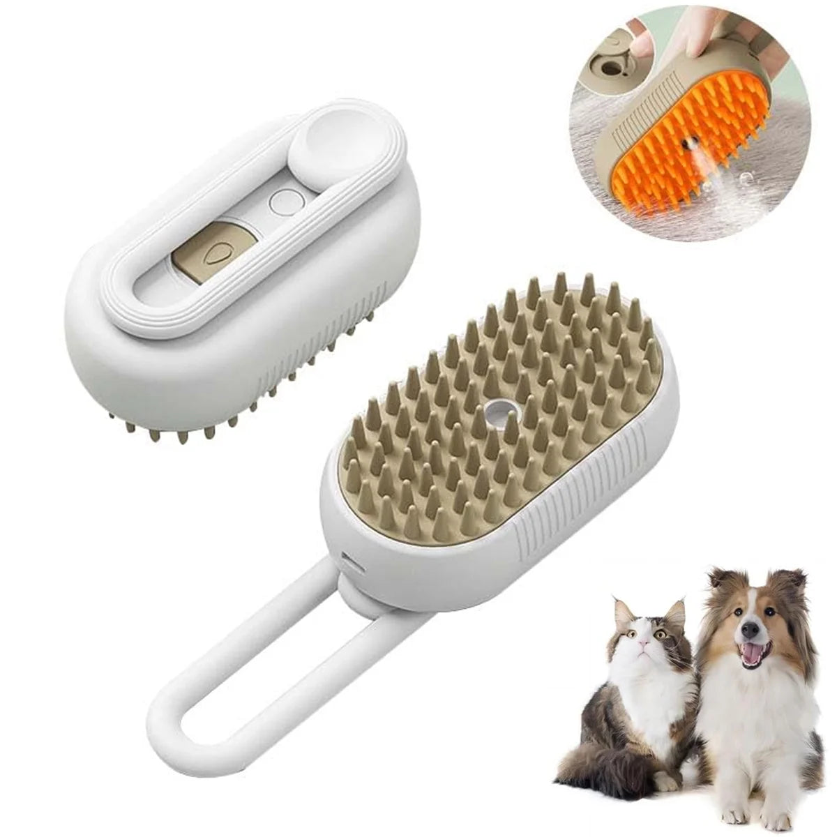 Cat Steam Brush, 3-in-1 Self Cleaning Steamy Pet Brush 