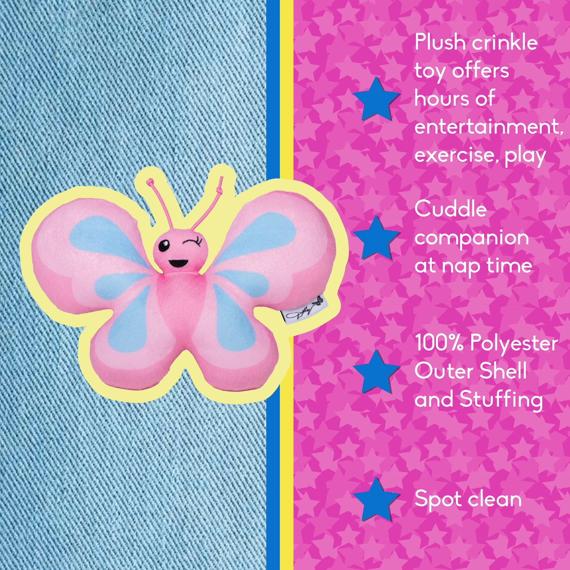 Butterfly Pet Toy, Pink
