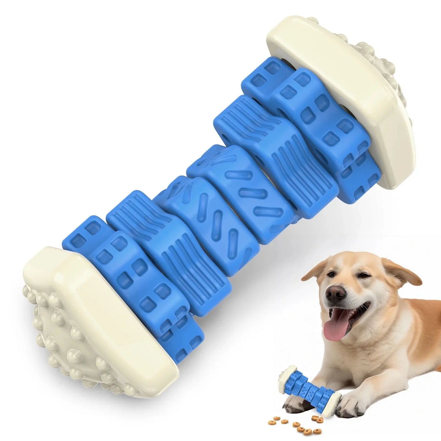 Interactive Dog Enrichment Toy for Aggressive Chewers - Blue