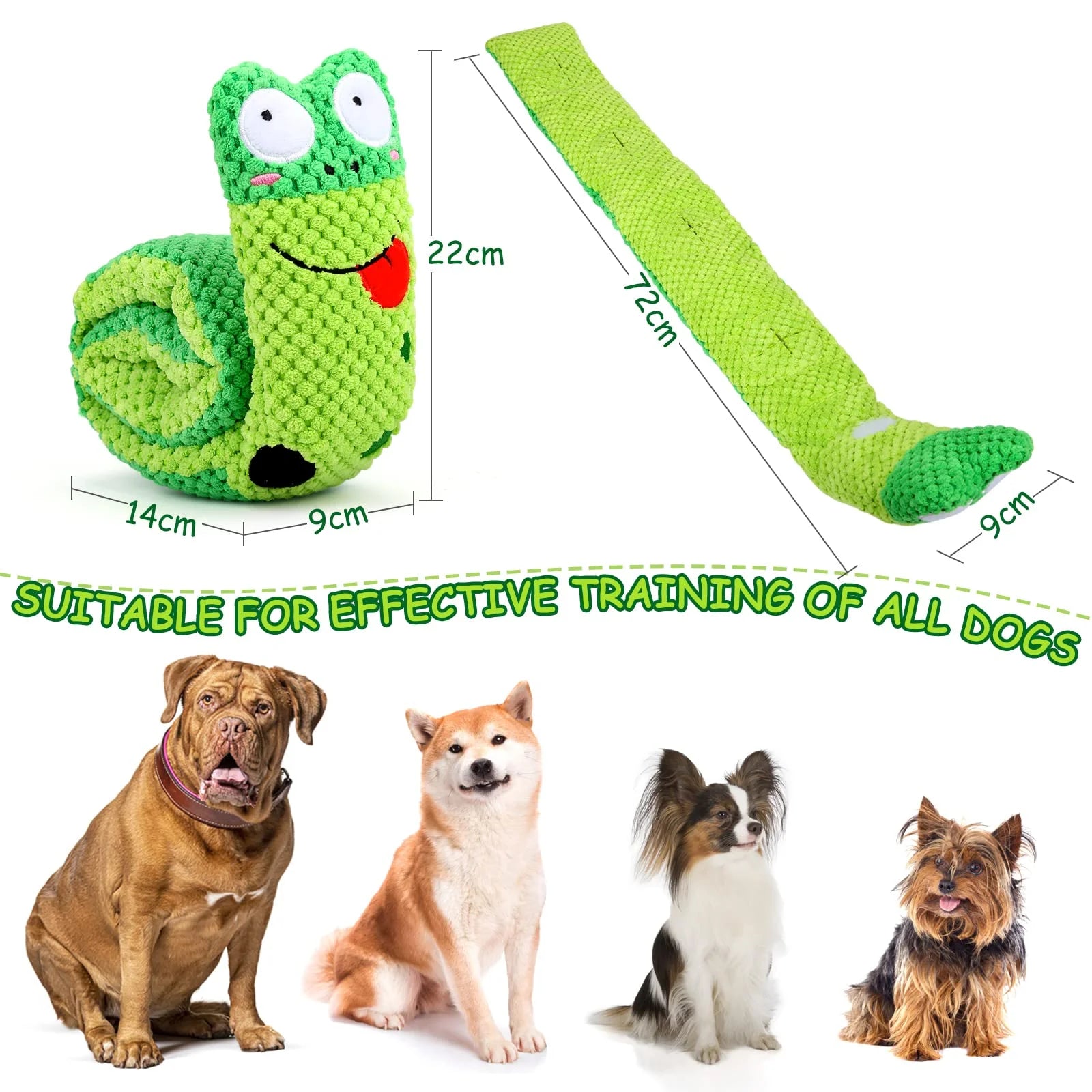 Squeaky Snail Dog Toy Suitable for Small Medium and Large Dogs