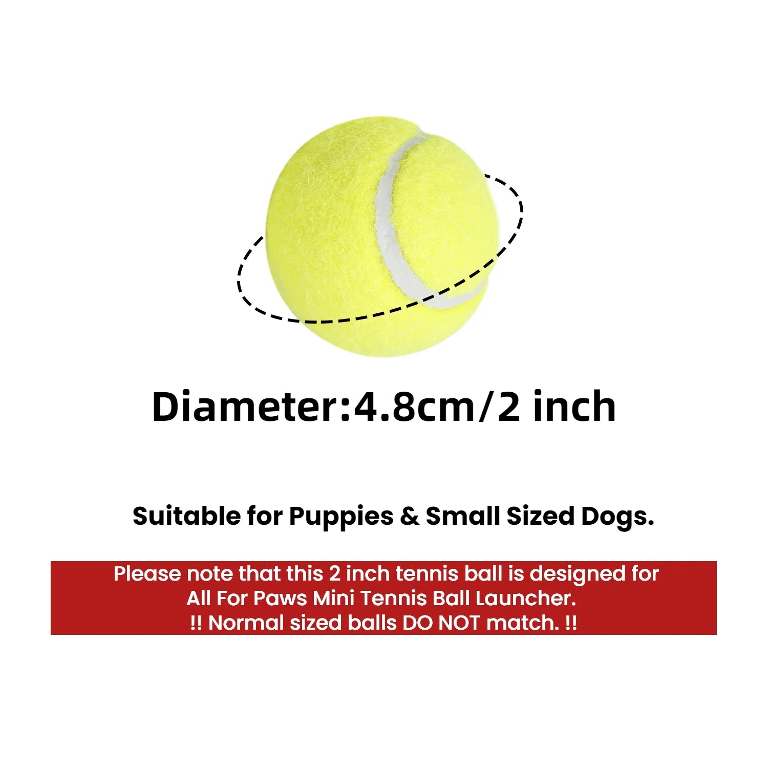 6Pcs Tennis Balls for Puppy to Small Dogs