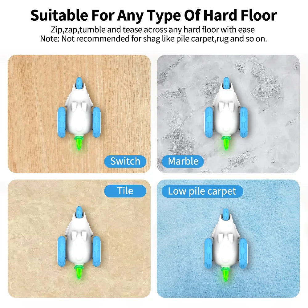 Kitten Interactive Electronic Moving Toy Mouse - Rechargeable Blue/White