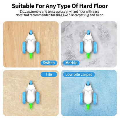 Kitten Interactive Electronic Moving Toy Mouse - Rechargeable Blue/White