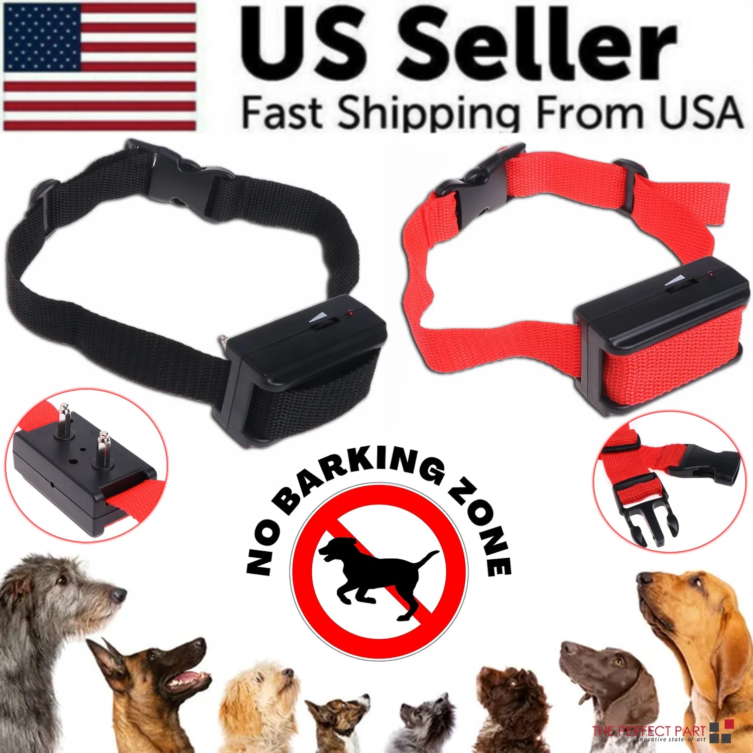 Automatic Anti Bark Dog Shock Control Collar - Small, Medium, Large