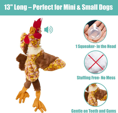 Skinneeez Chicken 13 Inch Stuffing-Free Plush Squeaky Dog Toy 