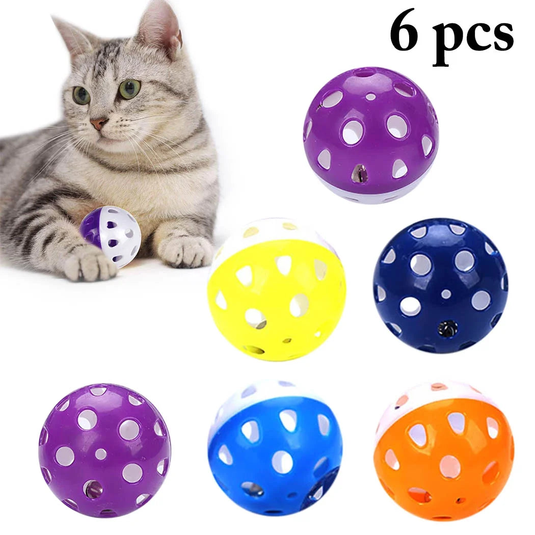 6PCS Cat Toy Bell Ball 