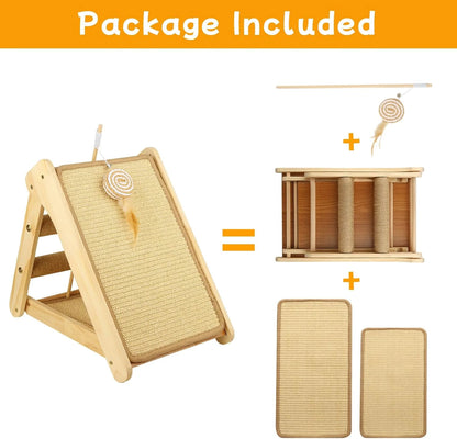 Cat Scratching Ramp for Indoor with Cat Teaser