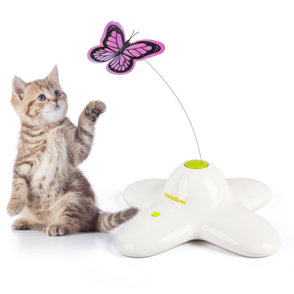 Fluttering Butterfly Automatic Cat Teasing Toy with 2 Replacement Butterflies