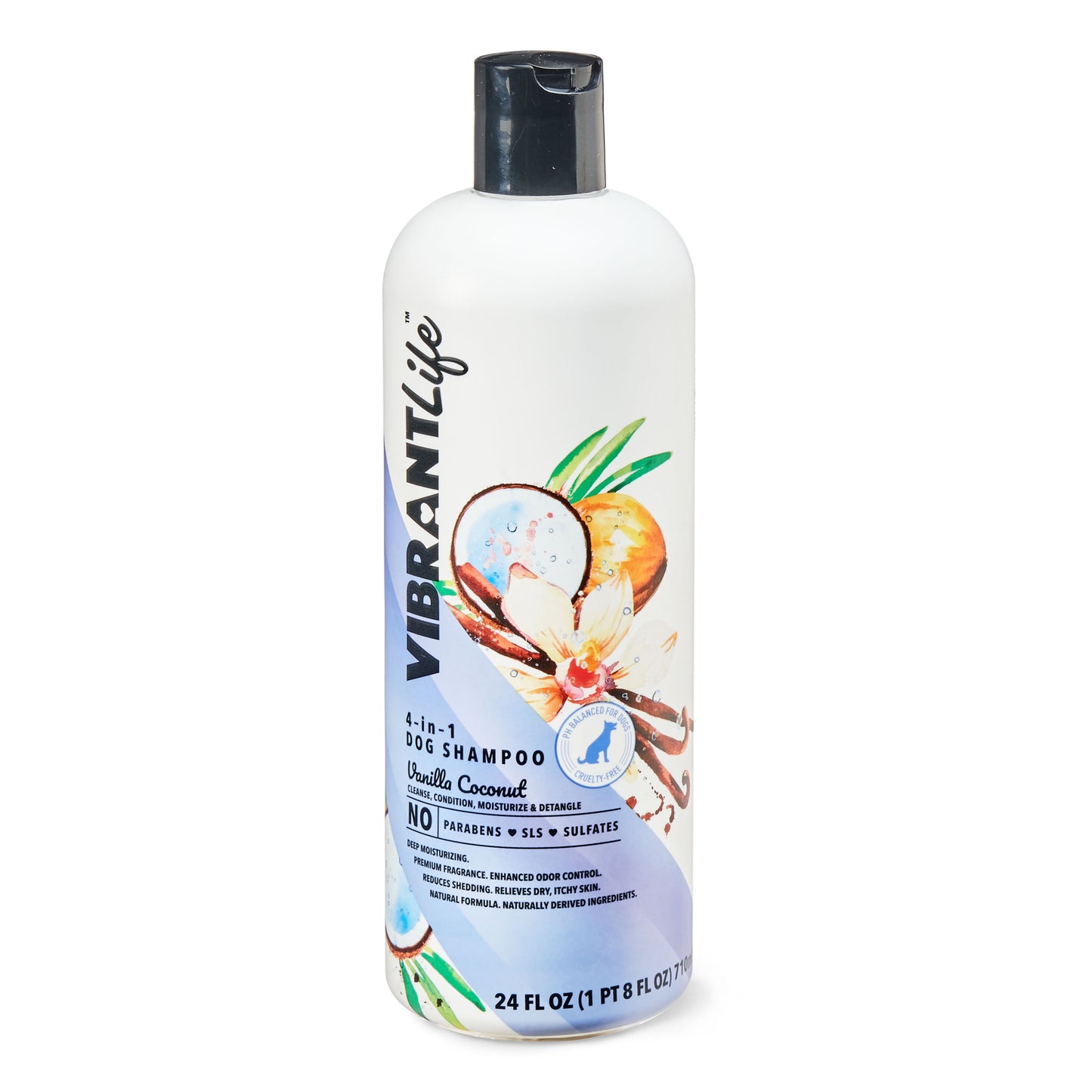 4-In-1 Dog Shampoo, Vanilla Coconut Scent - 24 Fl Oz