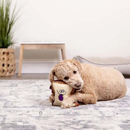 PB&J Squeaky Plush Chew Guard Dog Toy