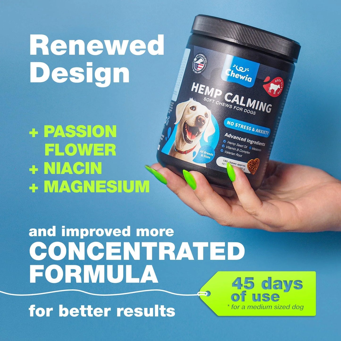 Hemp Calming Chews for Dogs - Anxiety Relief 