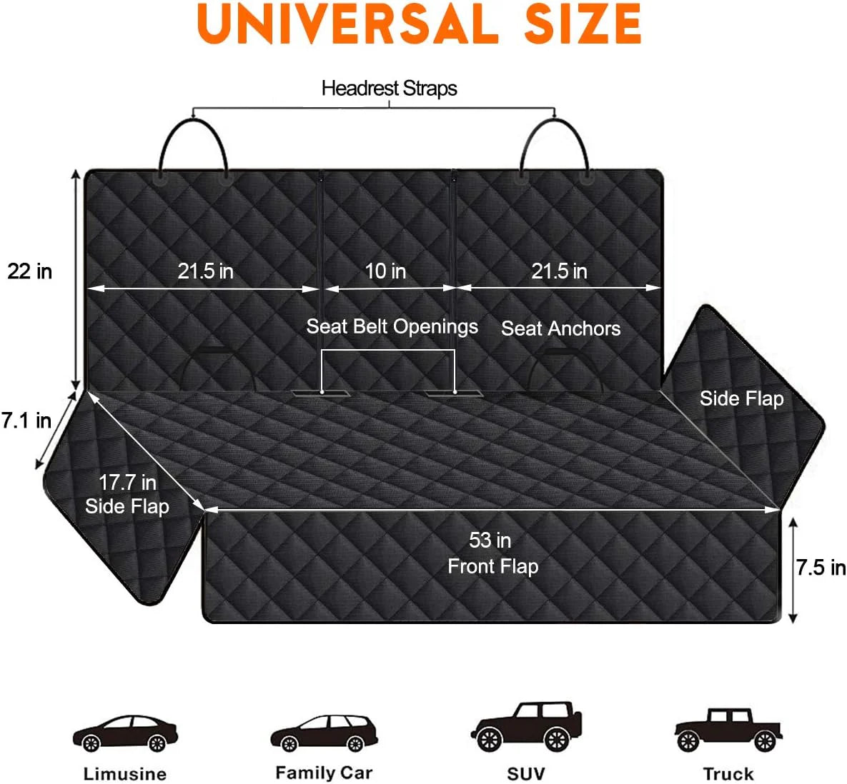Dog Car Seat Cover - Waterproof Bench Car Seat Cover