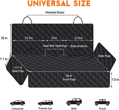 Dog Car Seat Cover - Waterproof Bench Car Seat Cover