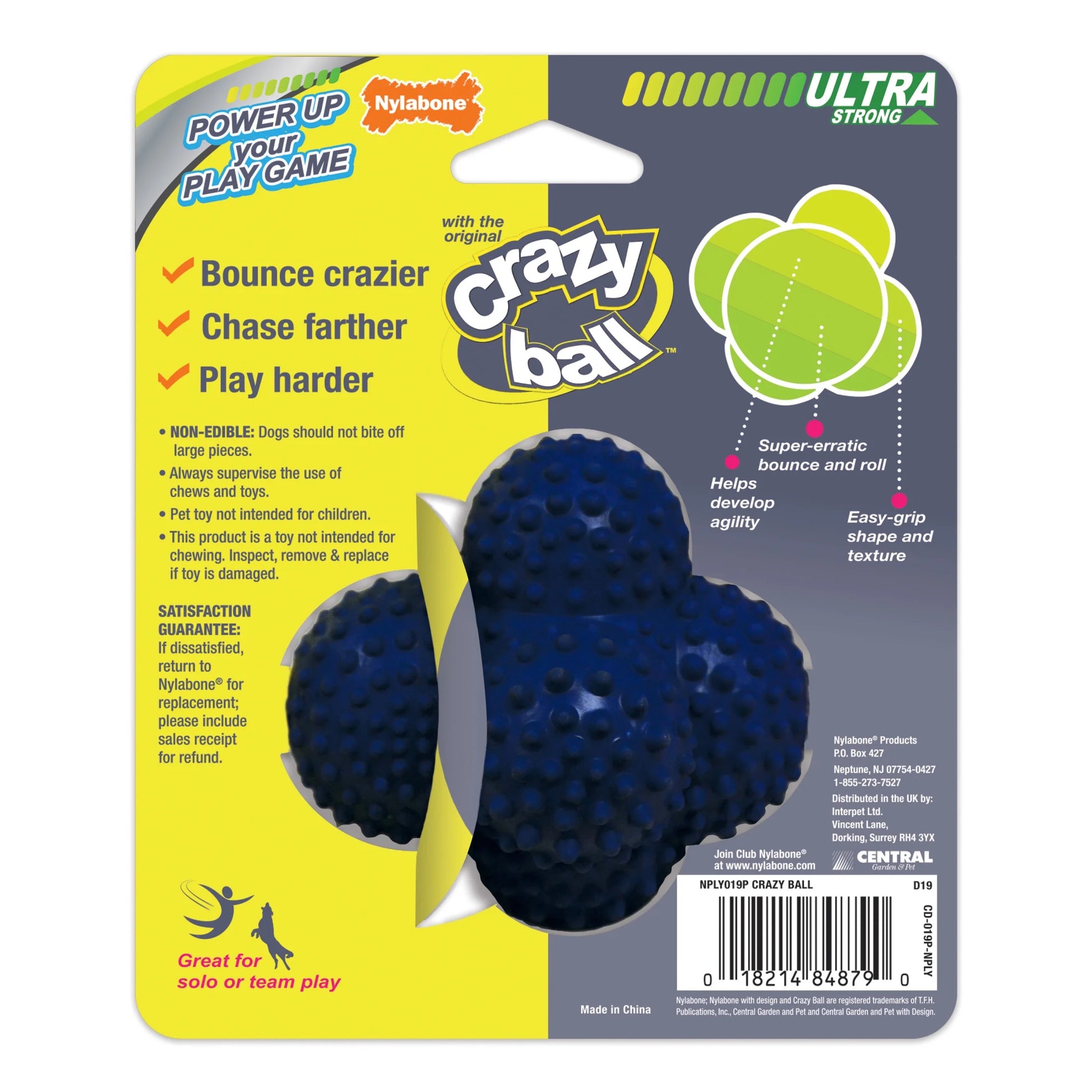 Power Play Crazy-Ball Dog Toy,  Large