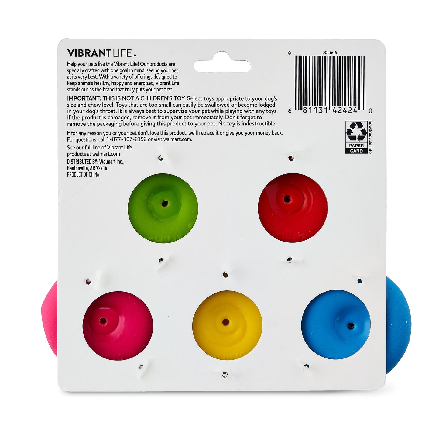 5Pk EMOTICON LATEX DOG TOY