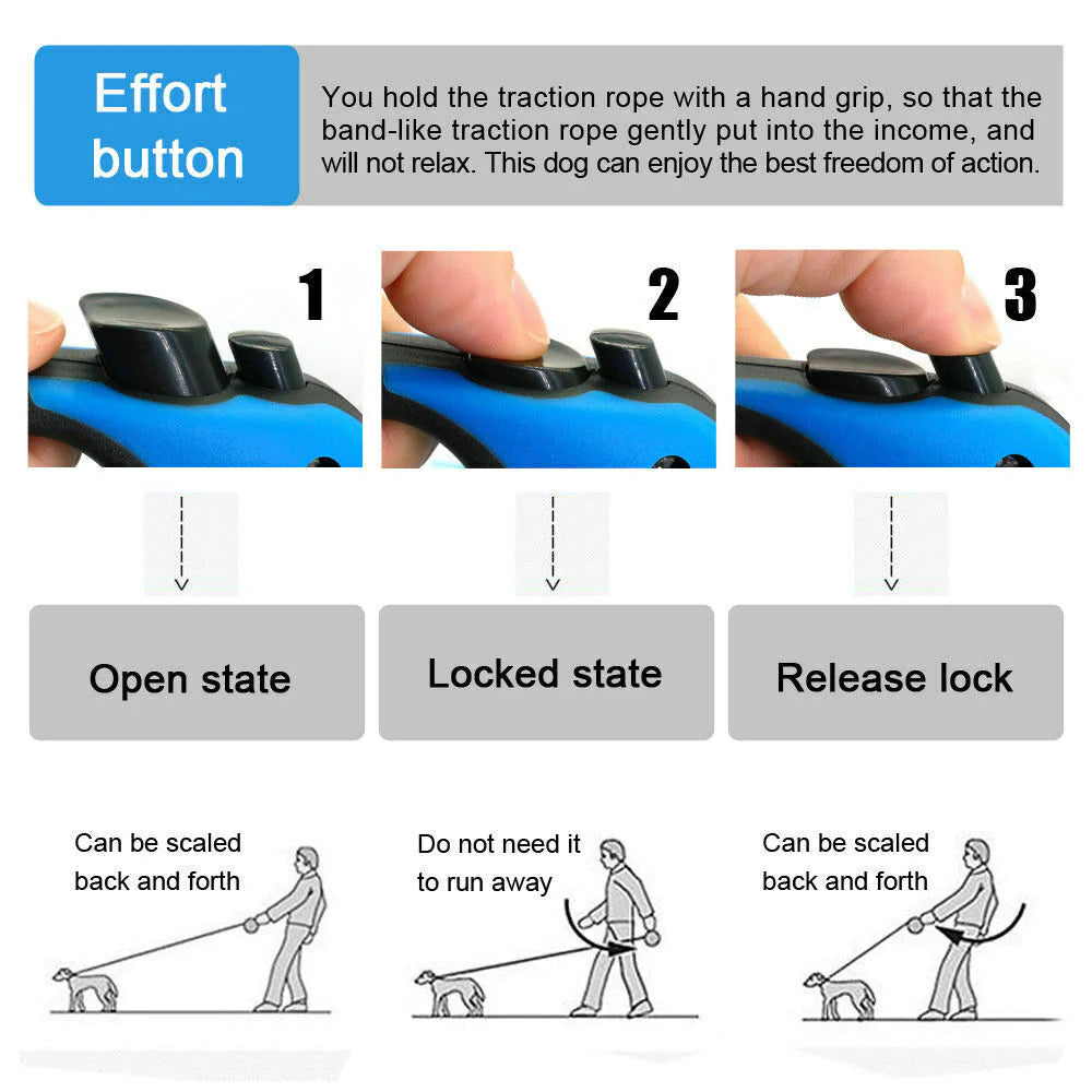 16.5FT Automatic Retractable Dog Leash 