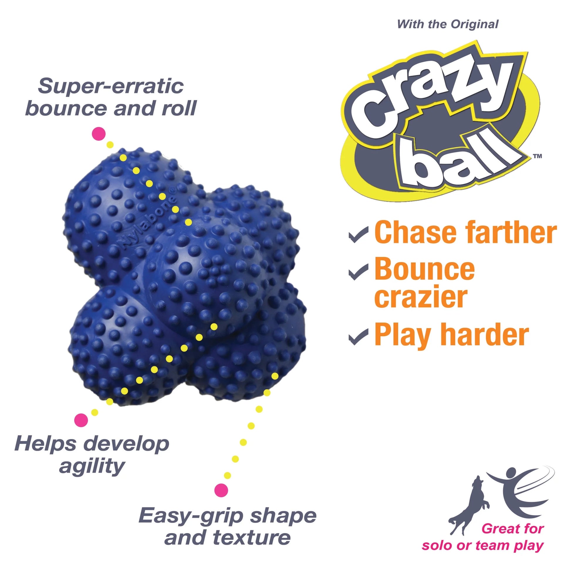 Power Play Crazy-Ball Dog Toy,  Large