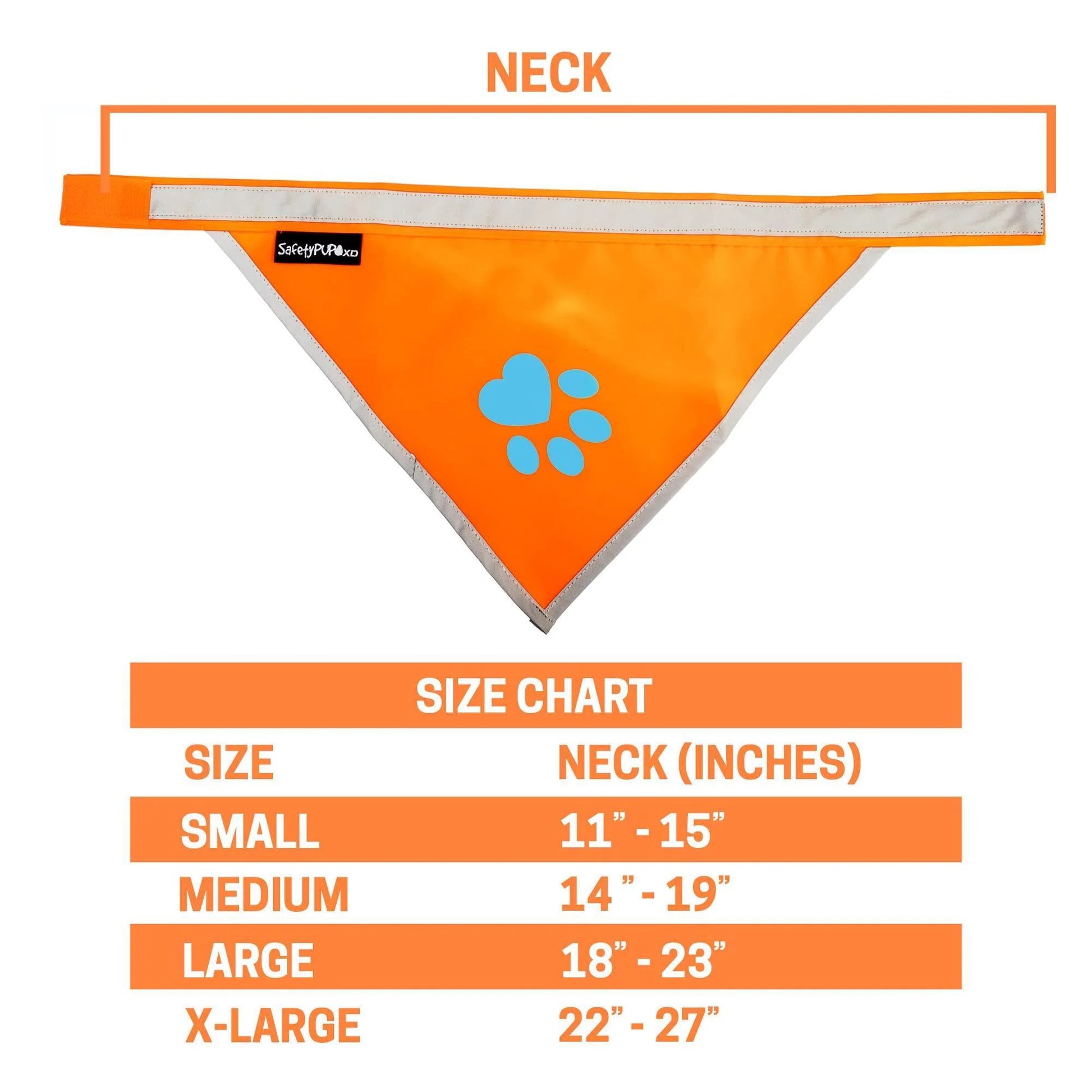 Orange Dog Bandana Neck Size 23 Inch Large Size Hi Visibility Reflective Blaze
