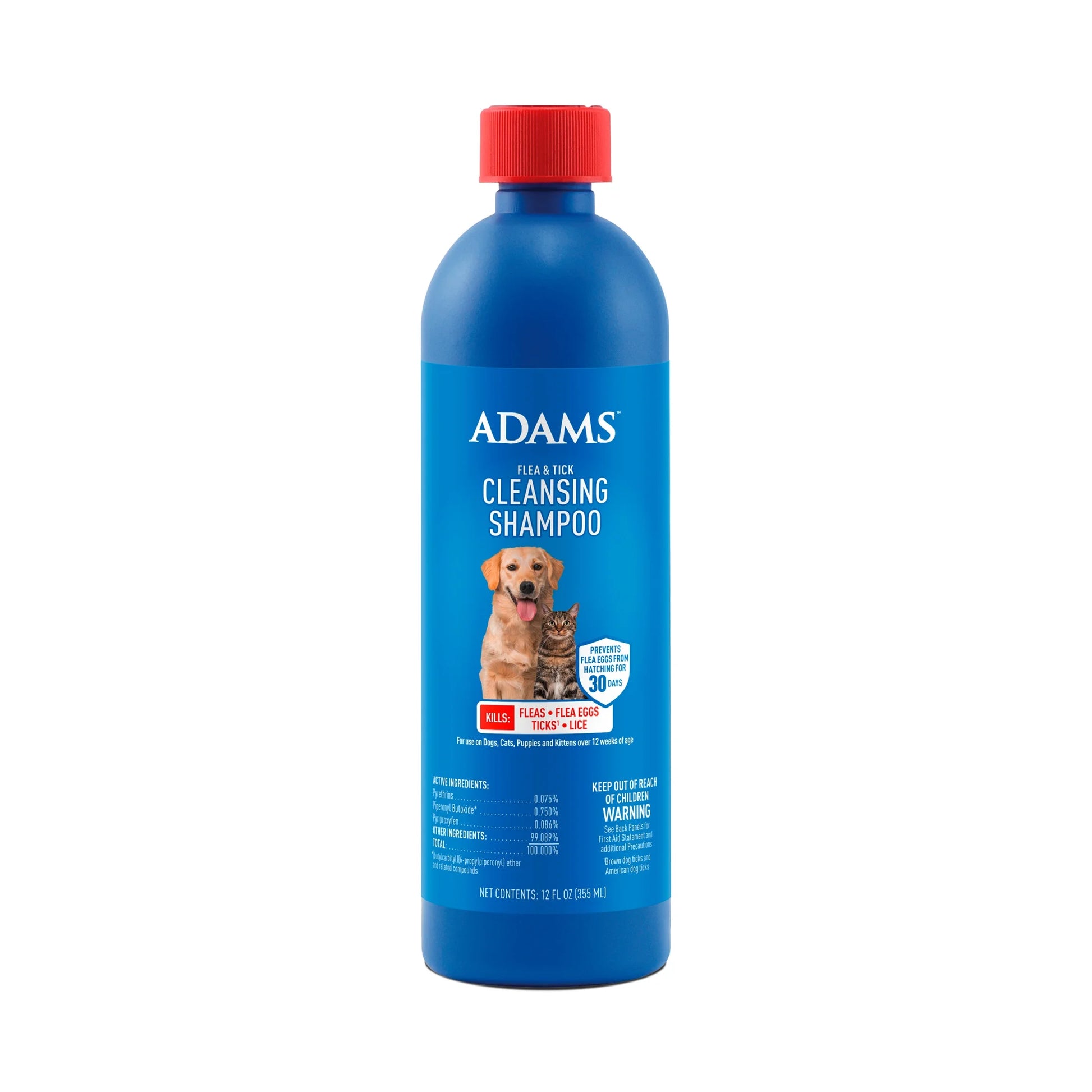 Flea & Tick Cleansing Shampoo for Dogs, Cats, Puppies & Kittens - 12 Fl Oz