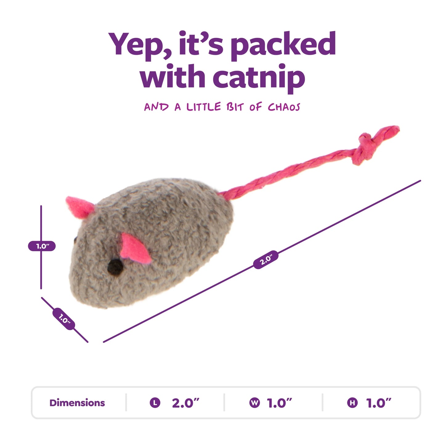Skitter Critters Value Pack, Soft Plush Catnip Filled Mice Cat Toys - 10 Count