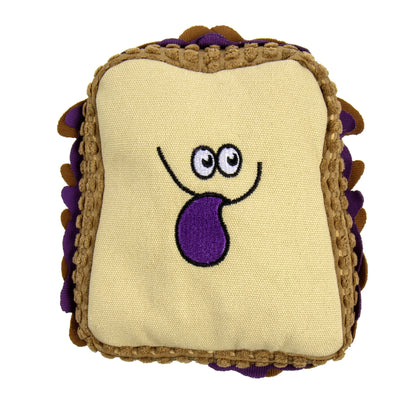 PB&J Squeaky Plush Chew Guard Dog Toy