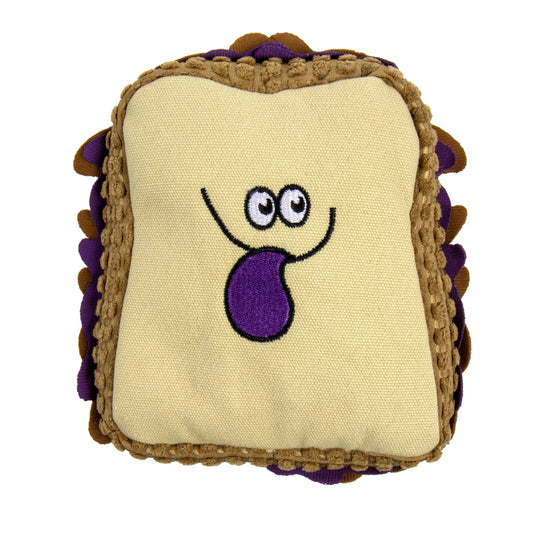 PB&J Squeaky Plush Chew Guard Dog Toy
