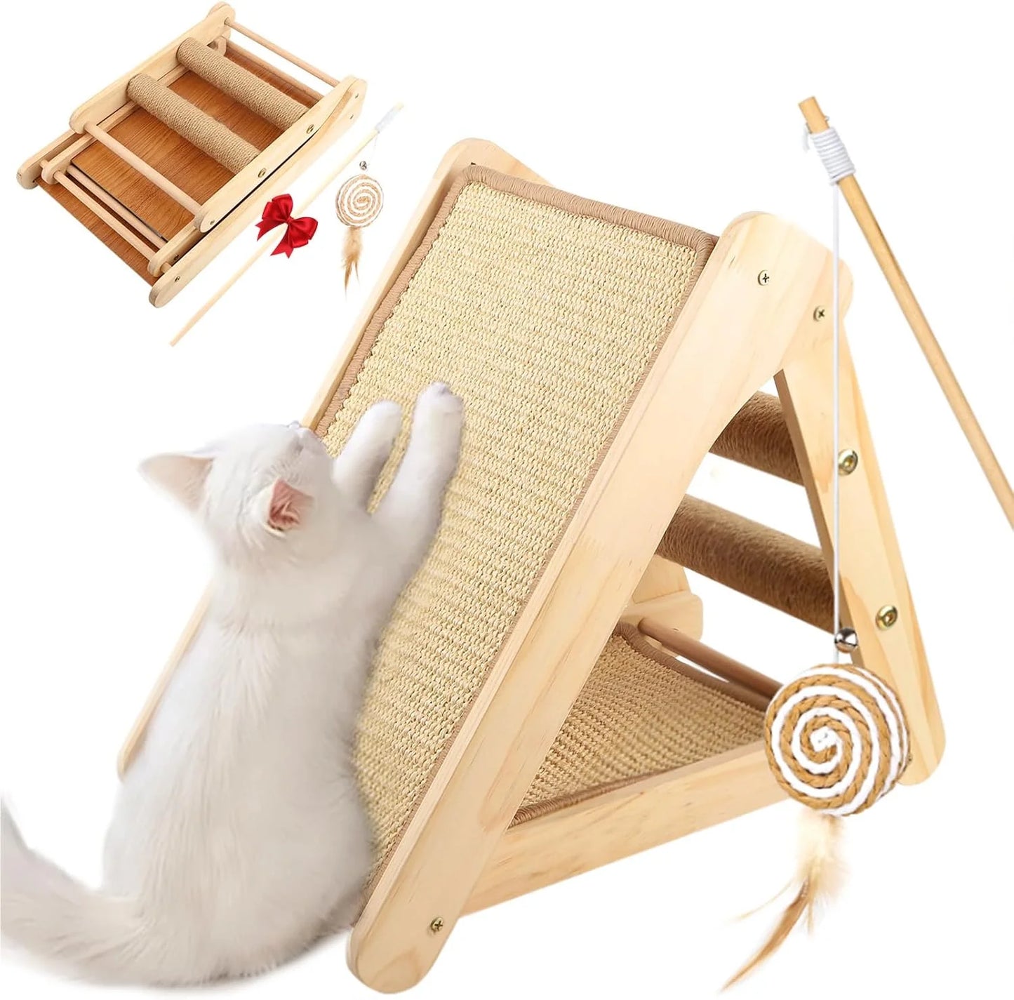 Cat Scratching Ramp for Indoor with Cat Teaser